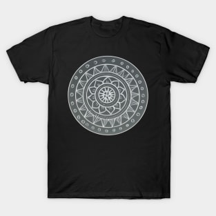 Flower mandala black and grey T-Shirt